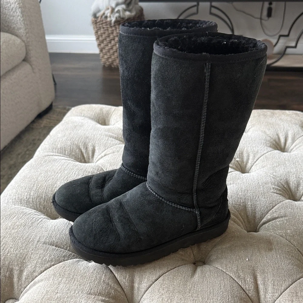 UGG Tall Women’s‎ 8 Black Suede Winter Boots